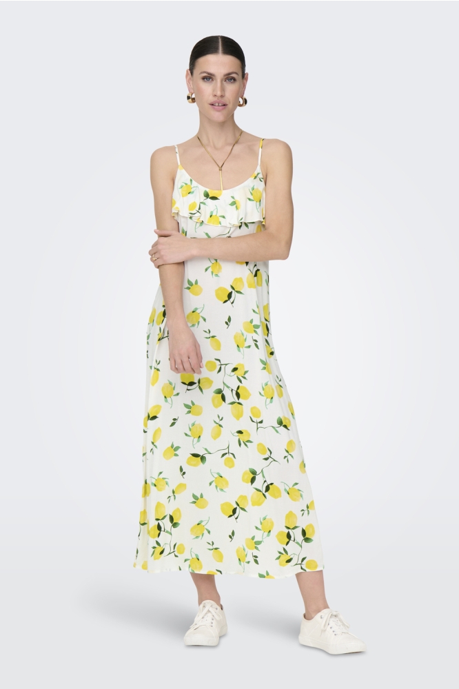 JDYSEZEN LIFE SINGLET MIDI DRESS WV 15351573 CLOUD DANCER /LEMON